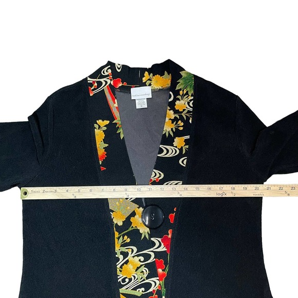 Soft Surroundings Kimono Jacket‎ Blazer Cardigan Artsy Asian Lagenlook Women's M - Picture 7 of 9